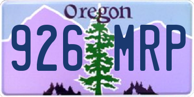 OR license plate 926MRP