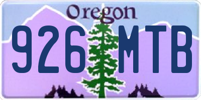 OR license plate 926MTB