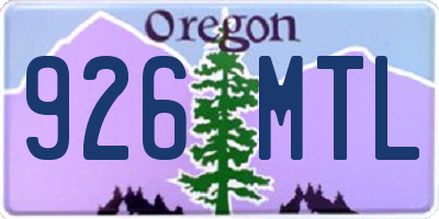 OR license plate 926MTL