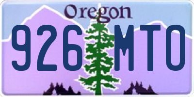 OR license plate 926MTO
