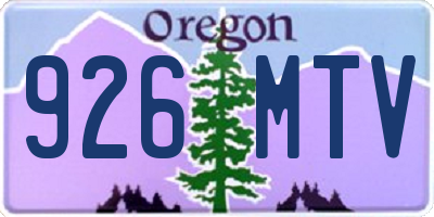 OR license plate 926MTV