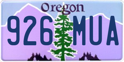 OR license plate 926MUA