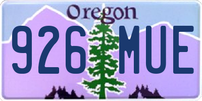 OR license plate 926MUE