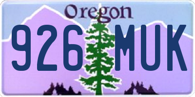 OR license plate 926MUK