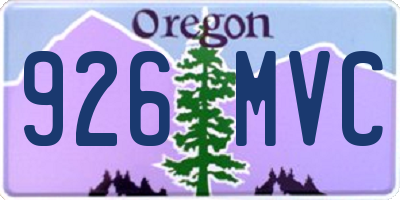 OR license plate 926MVC