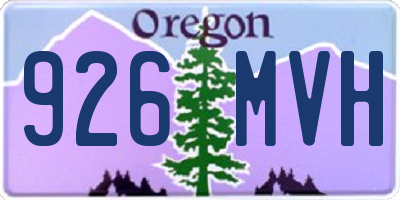 OR license plate 926MVH
