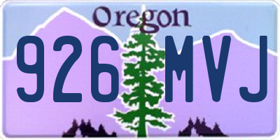 OR license plate 926MVJ