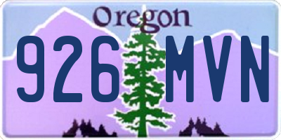 OR license plate 926MVN