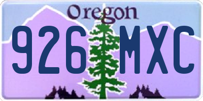 OR license plate 926MXC