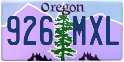 OR license plate 926MXL
