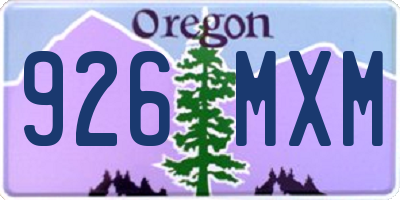 OR license plate 926MXM
