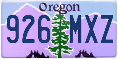 OR license plate 926MXZ