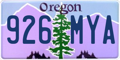 OR license plate 926MYA