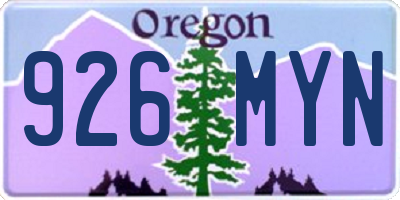 OR license plate 926MYN