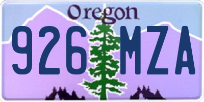 OR license plate 926MZA