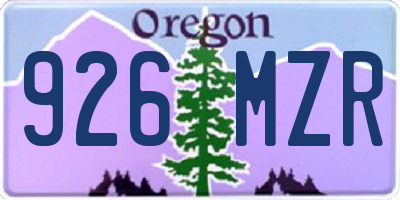 OR license plate 926MZR