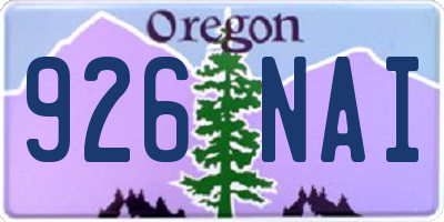 OR license plate 926NAI