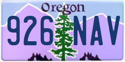 OR license plate 926NAV