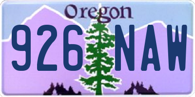 OR license plate 926NAW