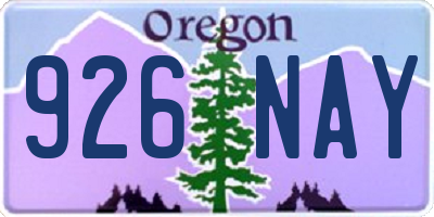 OR license plate 926NAY