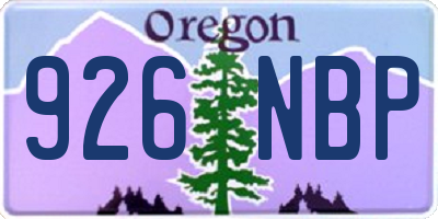OR license plate 926NBP