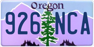 OR license plate 926NCA