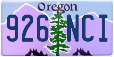 OR license plate 926NCI