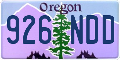 OR license plate 926NDD