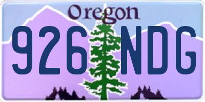 OR license plate 926NDG
