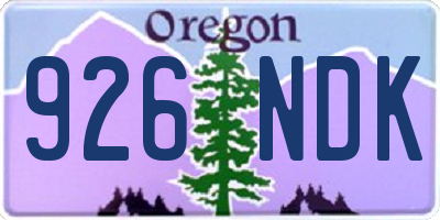 OR license plate 926NDK