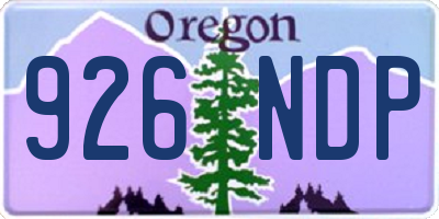 OR license plate 926NDP