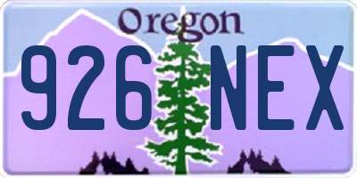 OR license plate 926NEX
