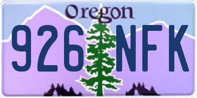 OR license plate 926NFK