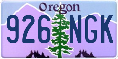 OR license plate 926NGK