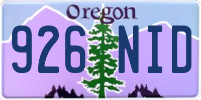 OR license plate 926NID