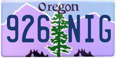 OR license plate 926NIG