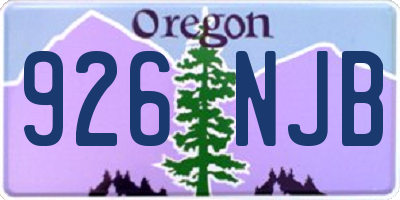 OR license plate 926NJB