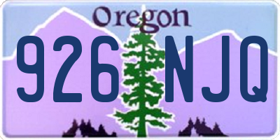 OR license plate 926NJQ