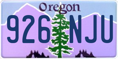 OR license plate 926NJU