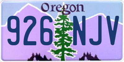 OR license plate 926NJV