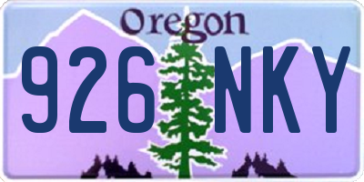 OR license plate 926NKY