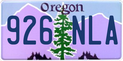 OR license plate 926NLA