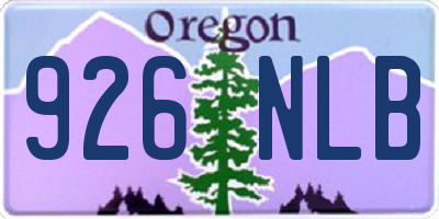 OR license plate 926NLB