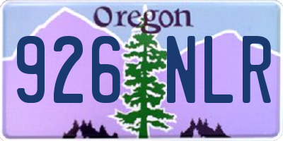 OR license plate 926NLR