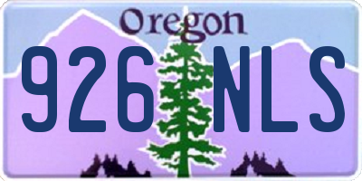 OR license plate 926NLS