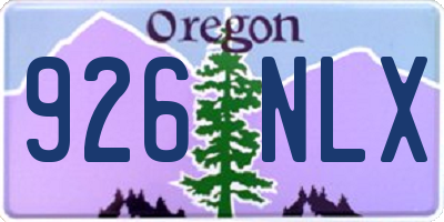 OR license plate 926NLX