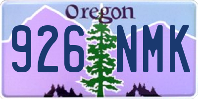 OR license plate 926NMK
