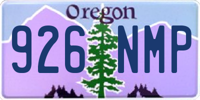 OR license plate 926NMP