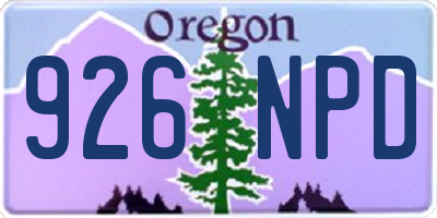 OR license plate 926NPD