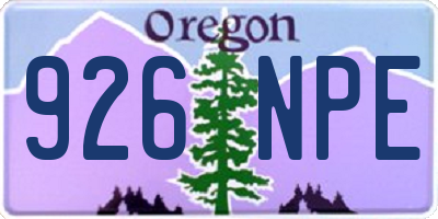 OR license plate 926NPE
